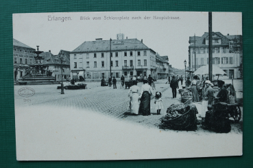 AK Erlangen / 1900 / Schlossplatz / Hauptstrasse / Marktstände Verkäuferinnen / Architektur